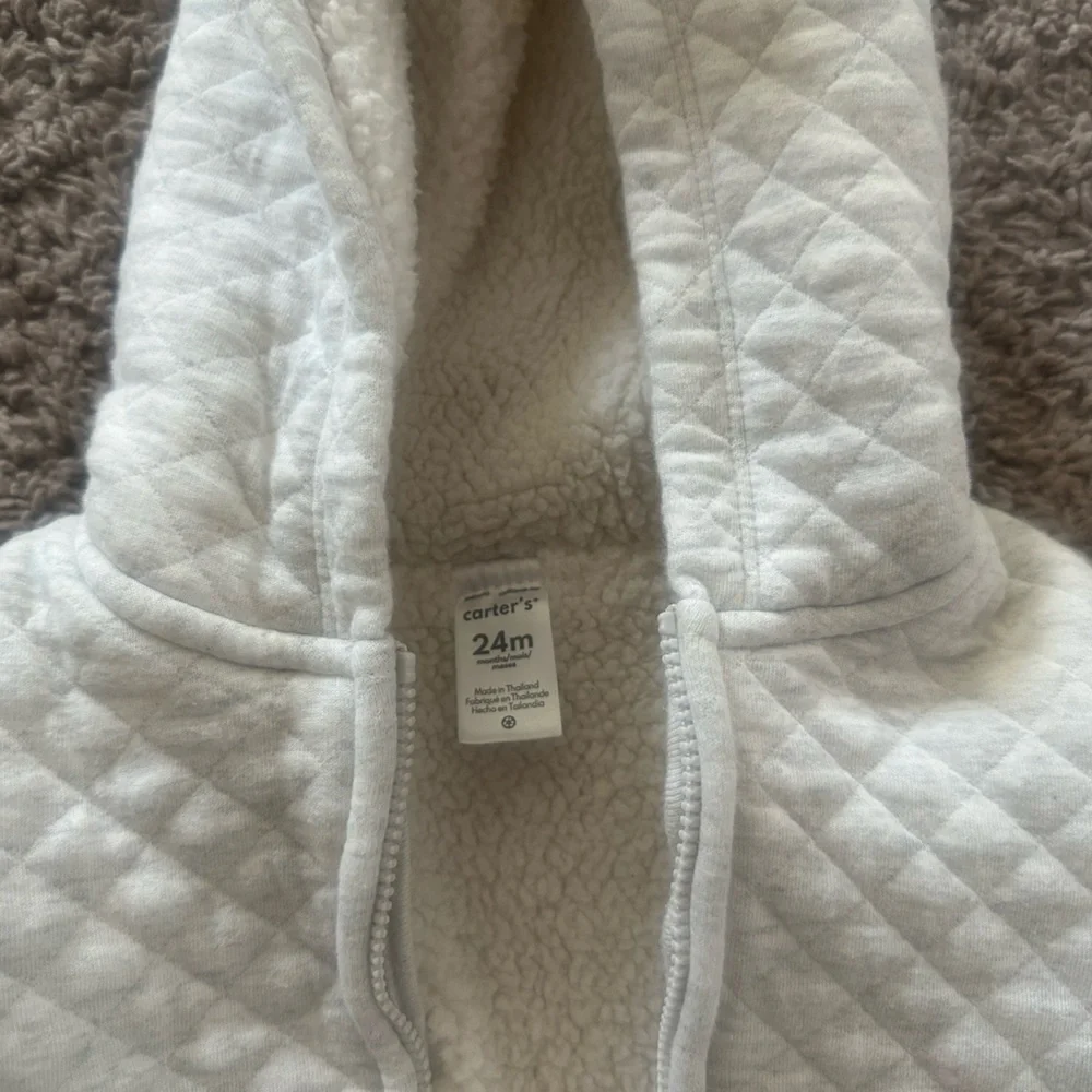 Preloved Carter's Cream Quilted Hooded Jacket
